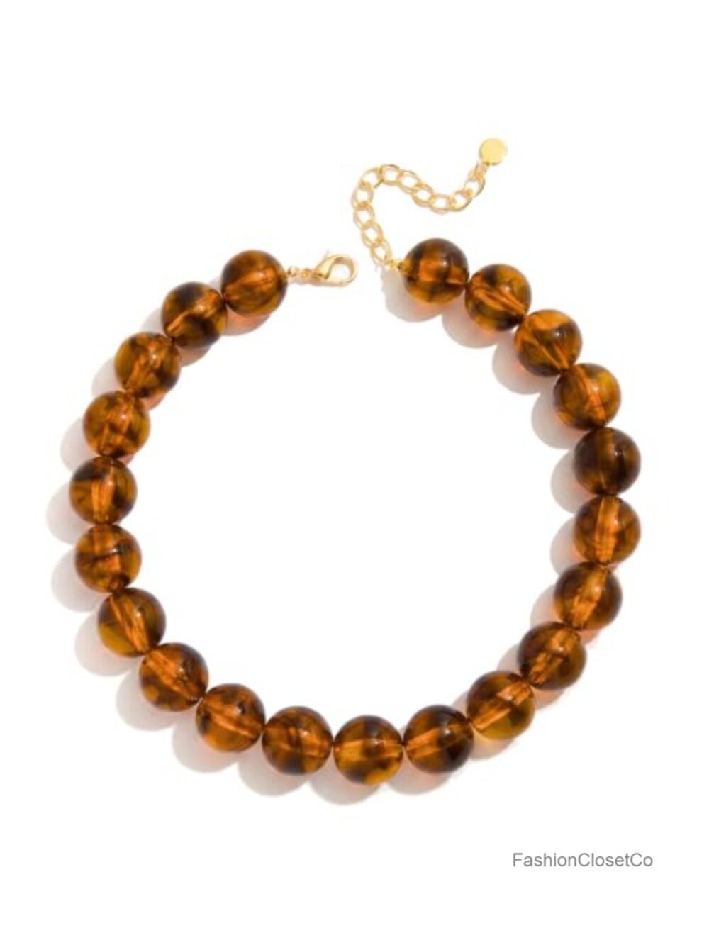 Chunky Beaded Statement Necklace Resin Beads Choker Collar Women
